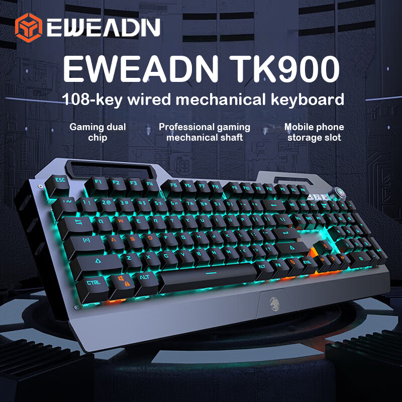 Keyboard Gaming Mac - Clavier mécanique EWEADN TK900, rechargeable par
