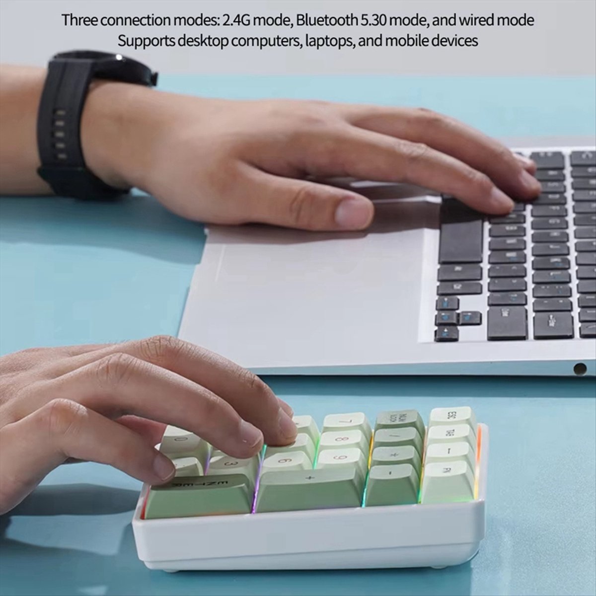 Gaming Keyboard No Number Pad - Mini clavier N86R à 21 touches,