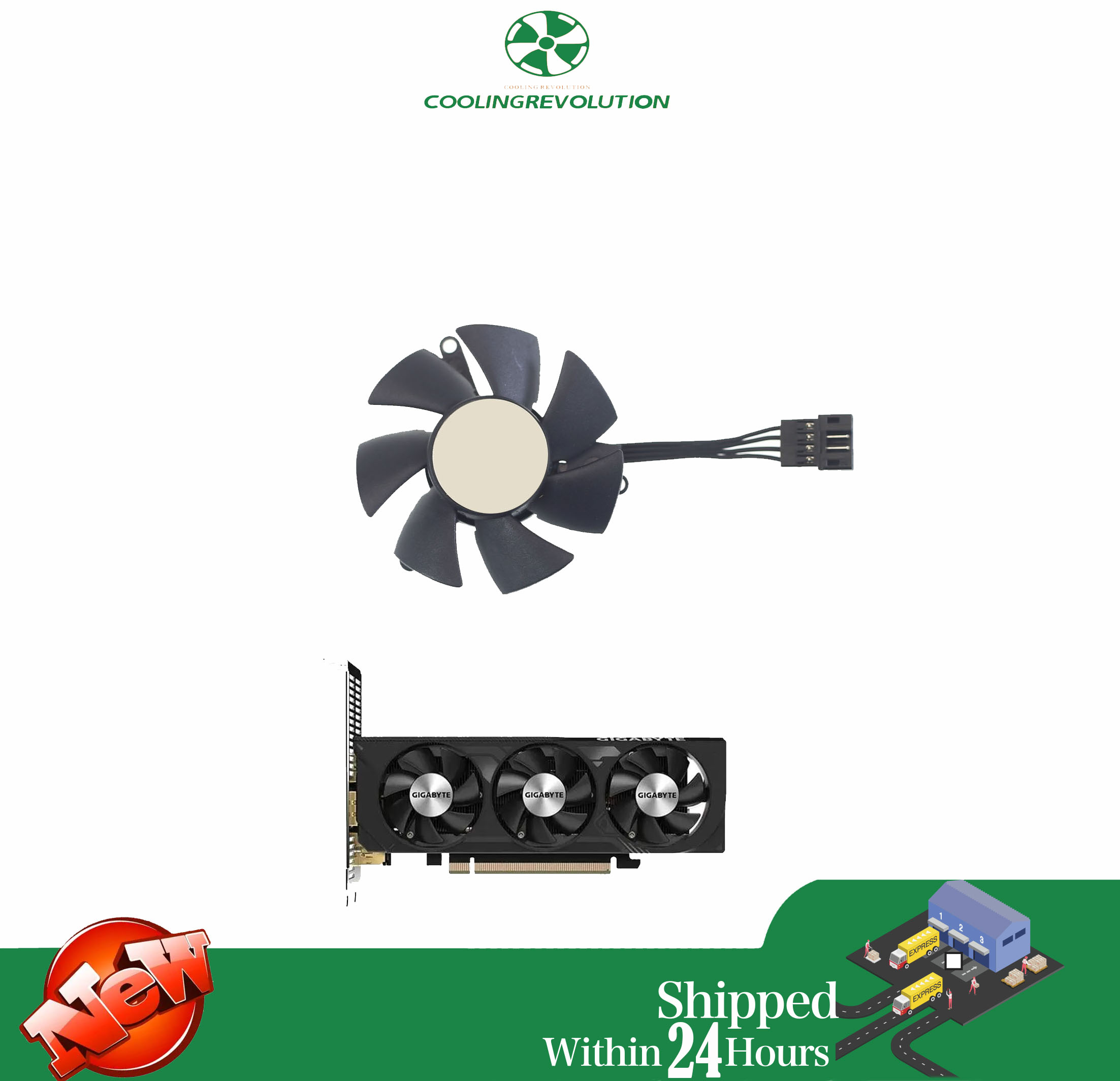 Nvidia Vga Rtx 4060 - Ventilateur à profil bas pour Gigabyte