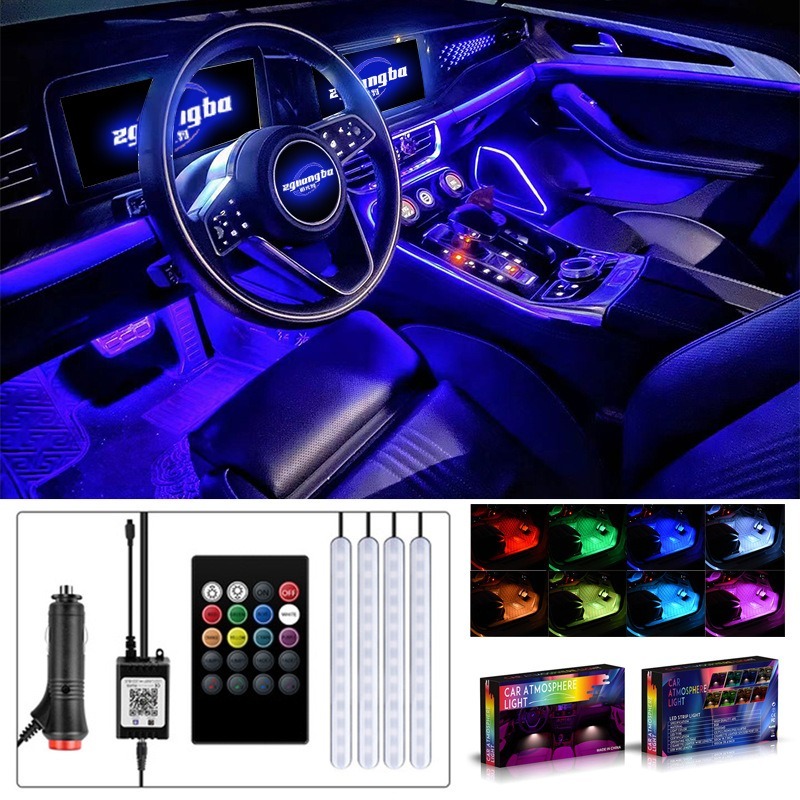 Rgb Underglow Strip - Kit d'éclairage LED RGB 4-en-1 pour