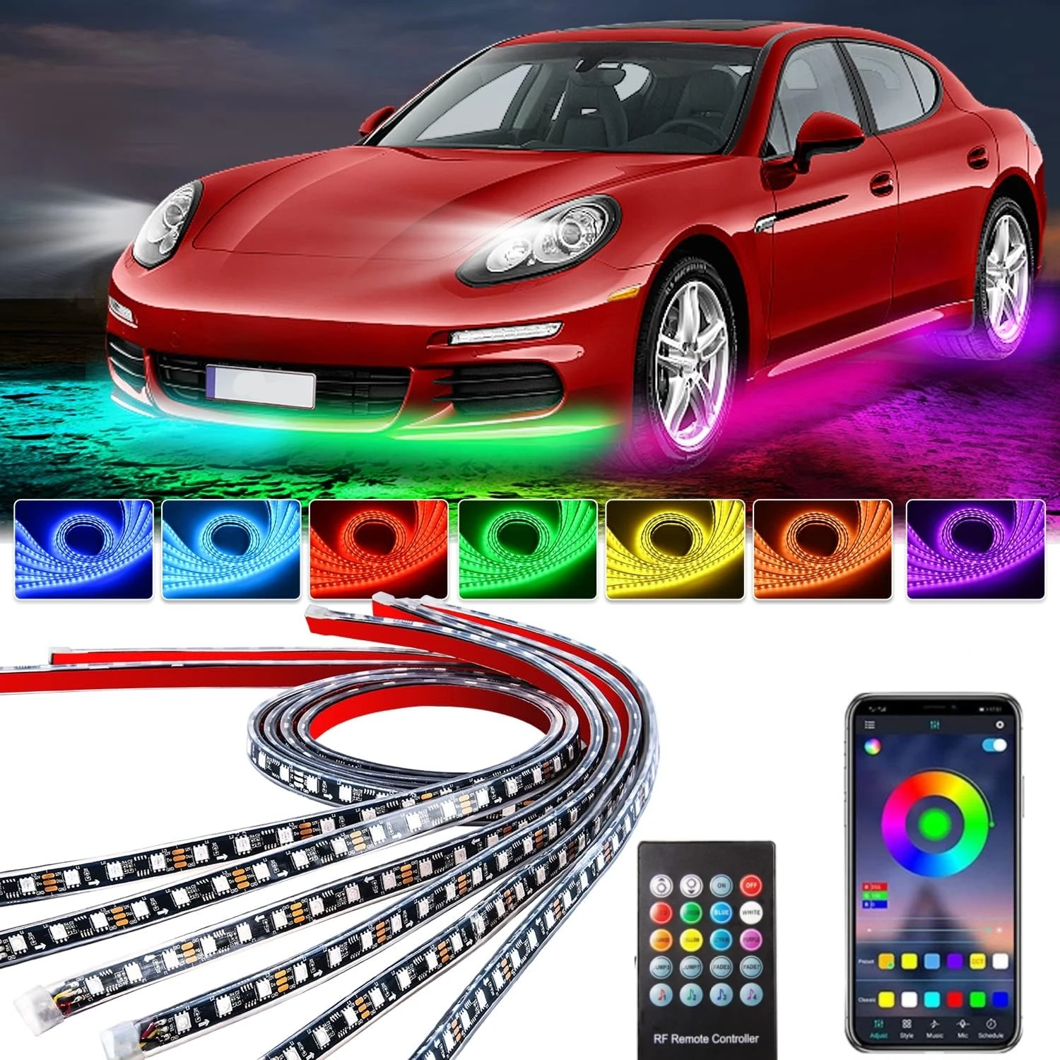 Rgb Underglow Strip - Bande lumineuse néon LED flexible pour