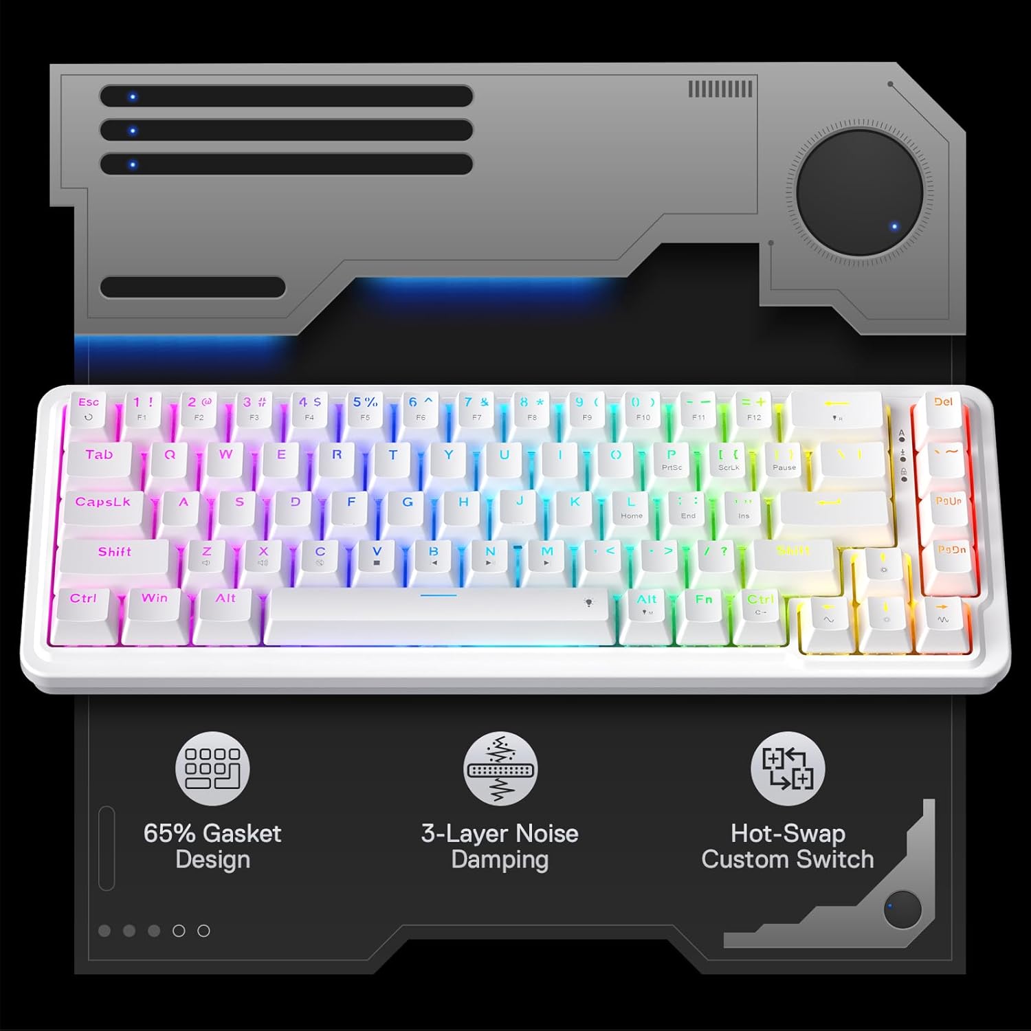 Redragon-Clavier de jeu mécani - Gaming Keyboard No Noise avis et prix