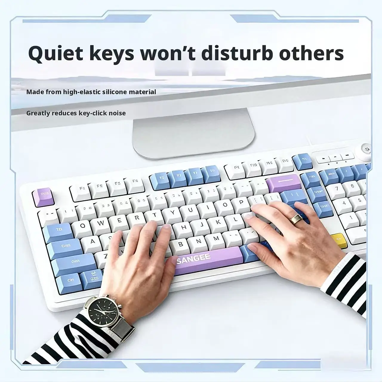 Clavier filaire 98 touches ave - Gaming Keyboard No Noise avis et prix