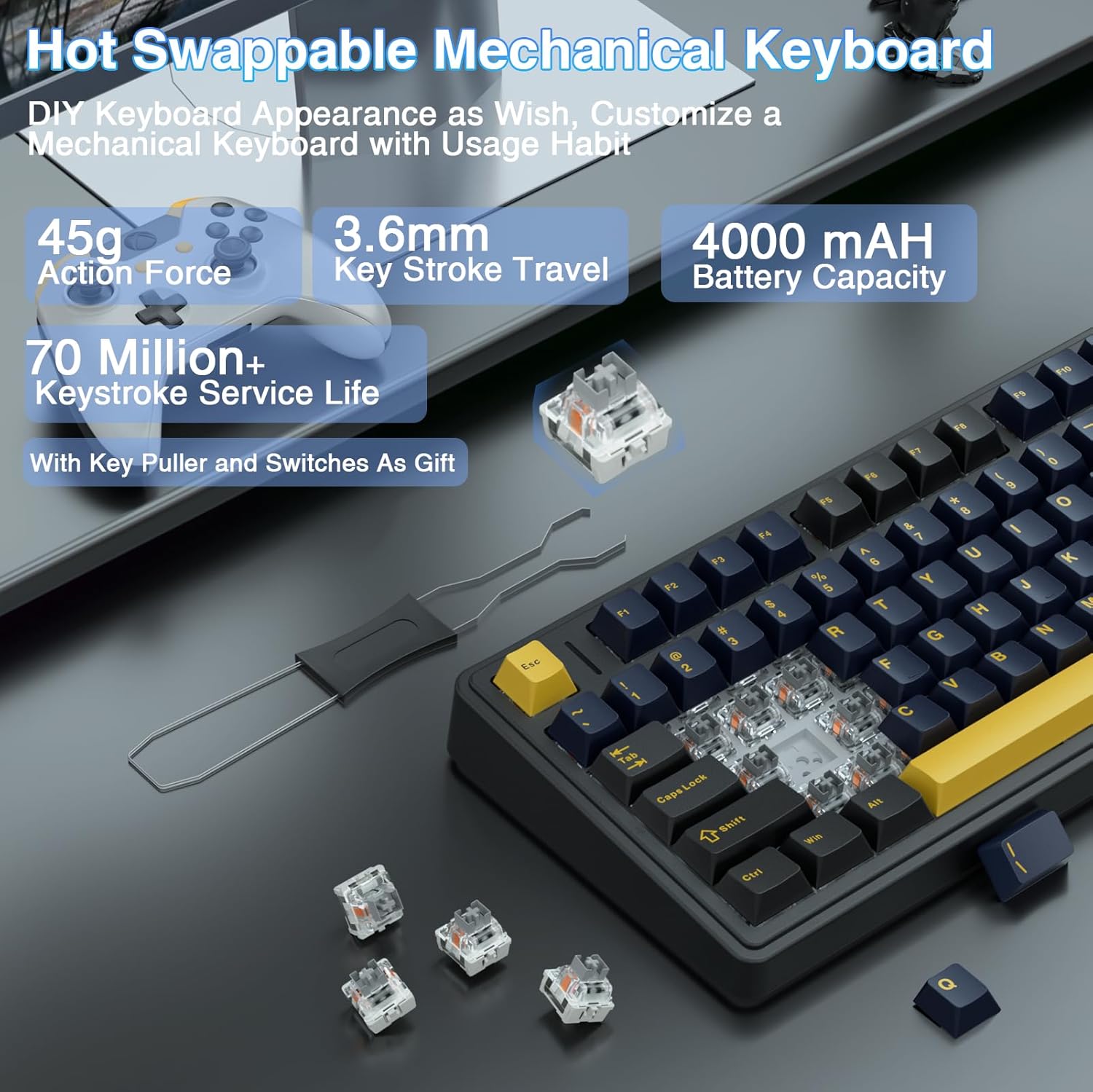 Clavier mécanique Aula F75, to - Gaming Keyboard No Number Pad avis et prix