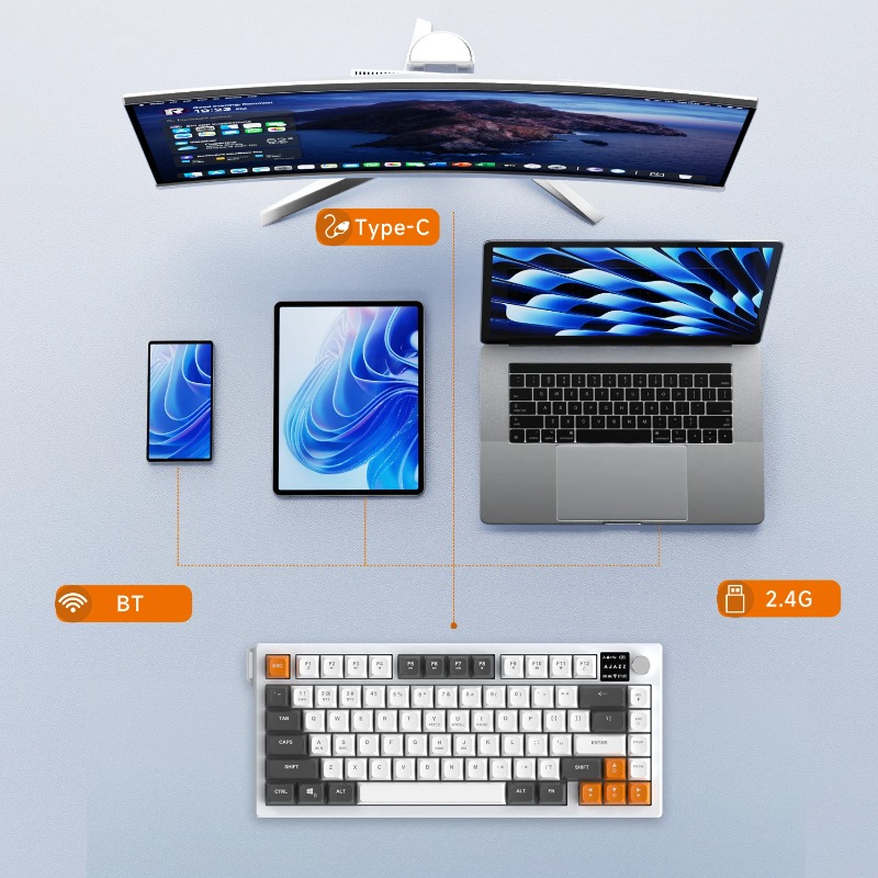 Clavier AJAZZ AF82 75% Tri-Mod - Keyboard Gaming Mac avis et prix