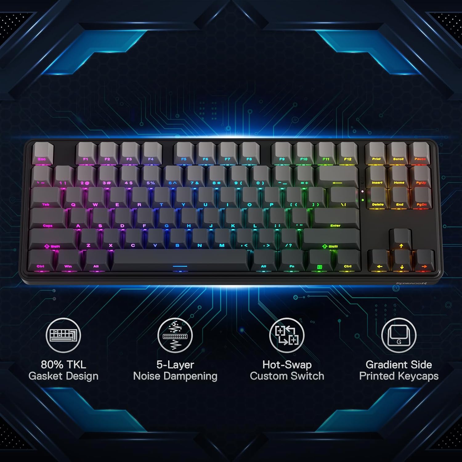 Redragon-Clavier mécanique K70 - Gaming Keyboard No Noise avis et prix