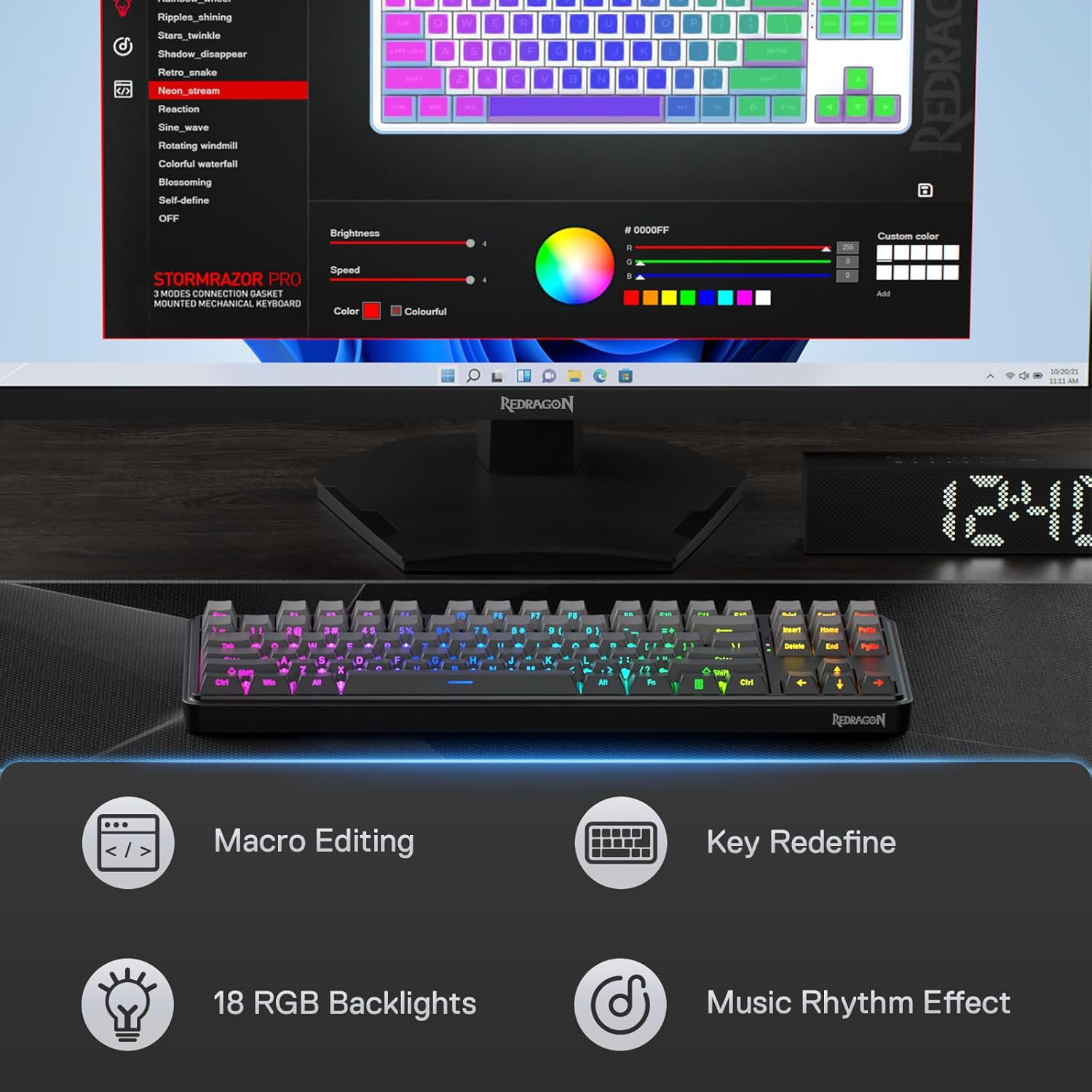 Redragon-Clavier mécanique K70 - Gaming Keyboard No Noise avis et prix